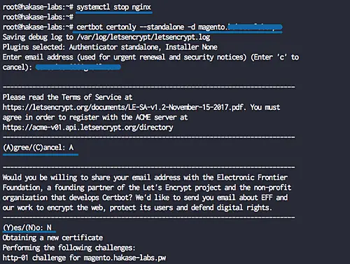 Abilita il certificato SSL di Let's encrypt