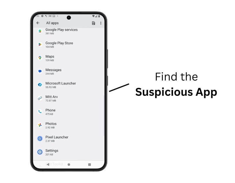 trouver l'application suspecte