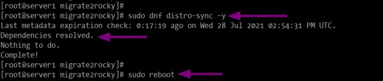 Rocky Linux-Migration abgeschlossen
