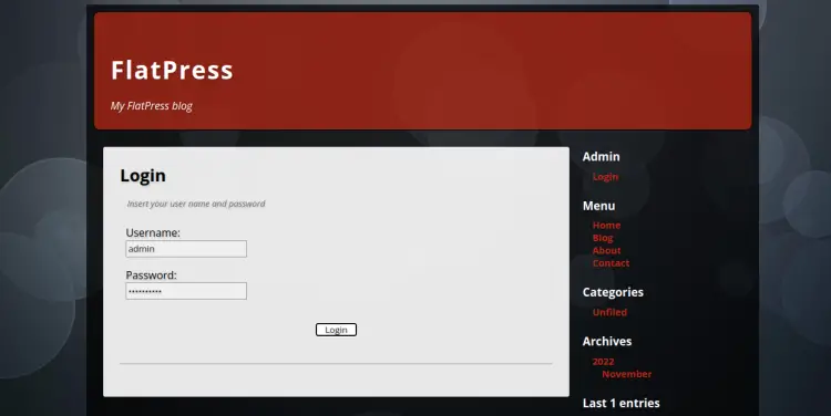 Accesso a FlatPress