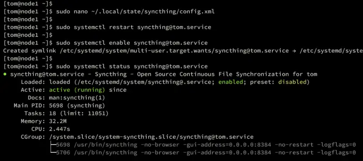Syncthing überprüfen