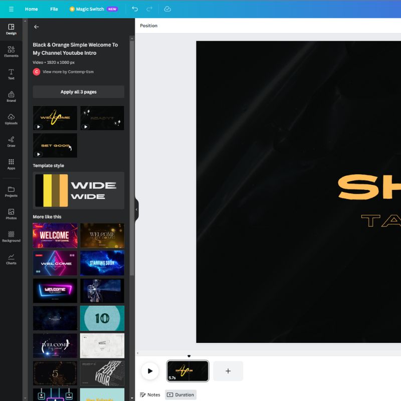 edición de video en canva