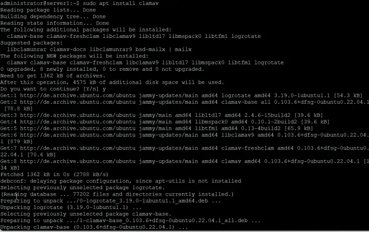 ClamAV-Installation auf Ubuntu 24.04