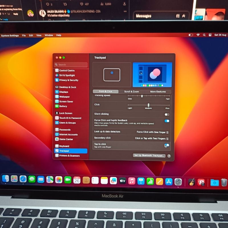настройки трекпада macos