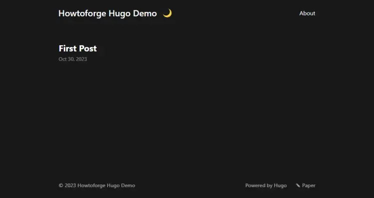 Homepage di Hugo