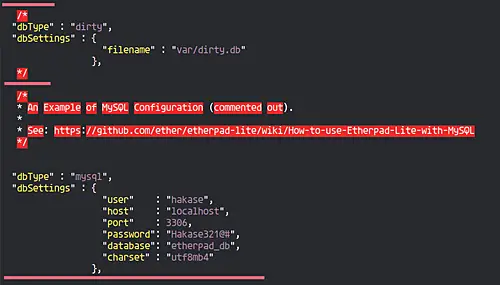 Конфигурация Etherpad