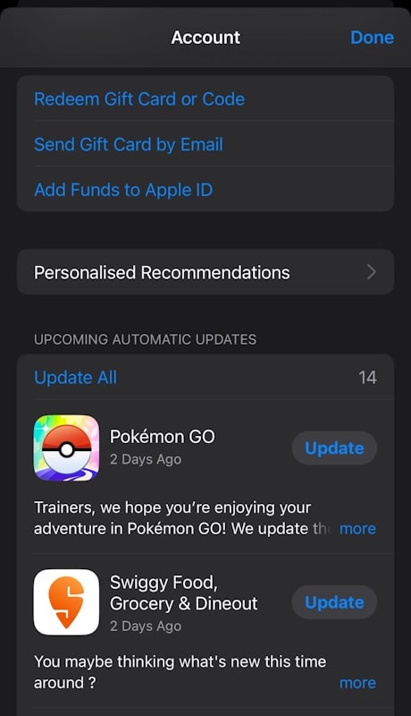 Aggiorna il browser Edge su iOS