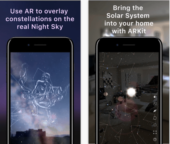 20+ ar apps and games you must try on ios 11 - night sky arkit