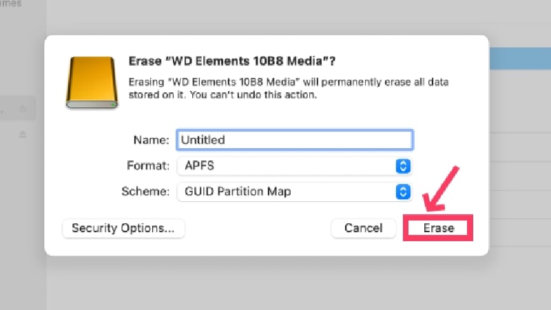 seleccionar borrar para formatear tu ssd