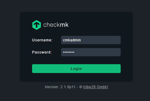 Страница входа Checkmk