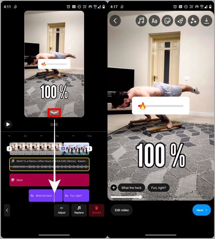 prévisualisation d'un reel avant publication sur instagram