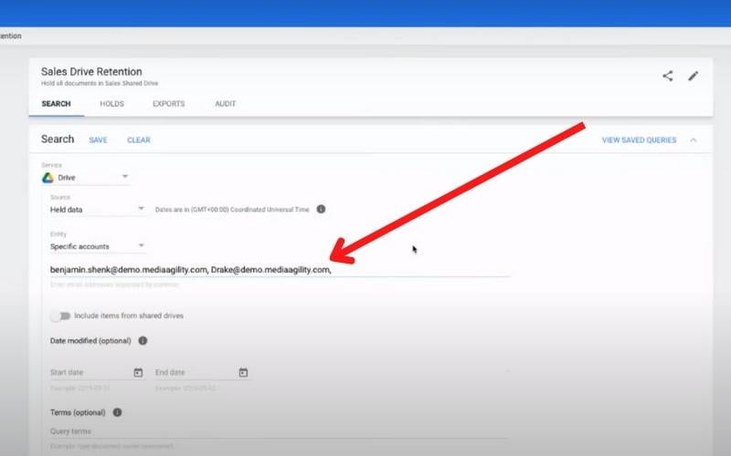 completar los detalles del usuario y del archivo