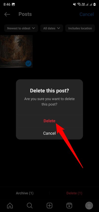 comment supprimer complètement tous vos posts instagram
