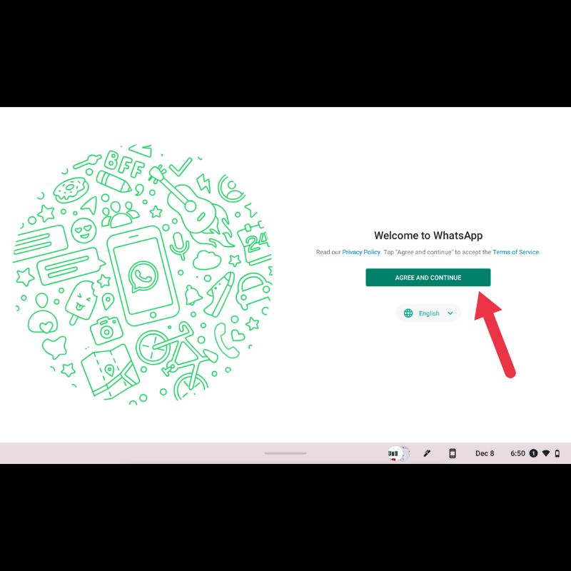 ChromebookのWhatsApp UI