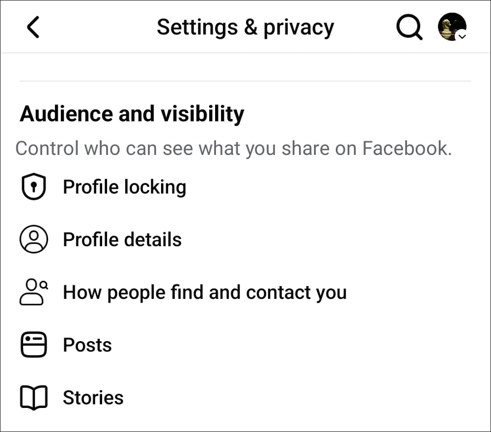 audiencia y visibilidad en la aplicación de facebook