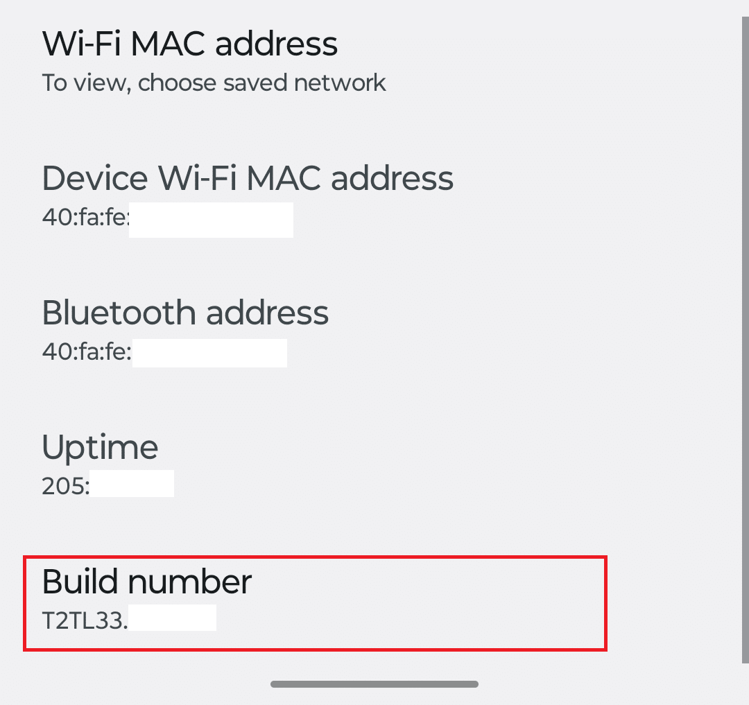 Numéro de build