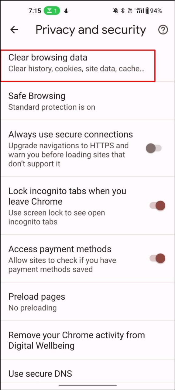 limpar dados de navegação do google chrome