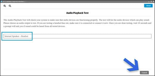 Test di riproduzione audio Windows 10