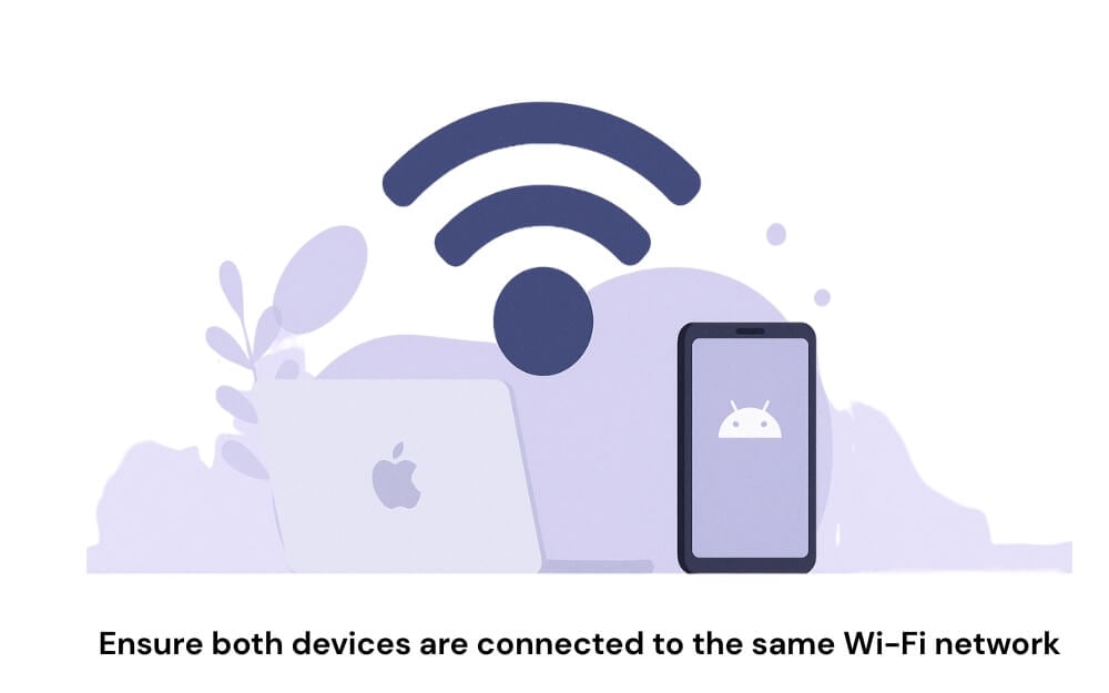 asegúrate de que ambos dispositivos estén conectados a la misma red wi-fi