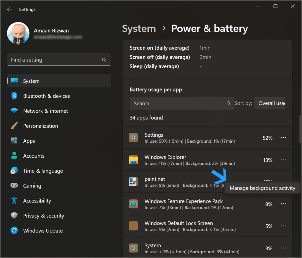deshabilitar aplicaciones en segundo plano en Windows 11