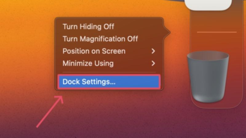 Dock-Einstellungen in macOS