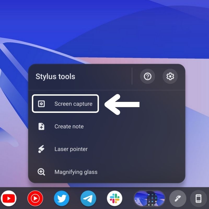 Stylus-Menü in ChromeOS