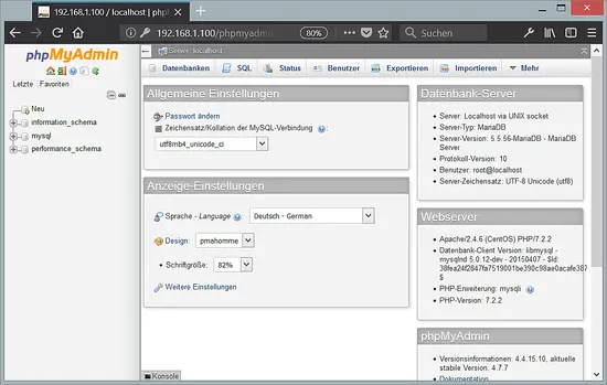 PHPMyAdmin instalado no CentOS 7.4