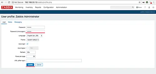 Cambia password