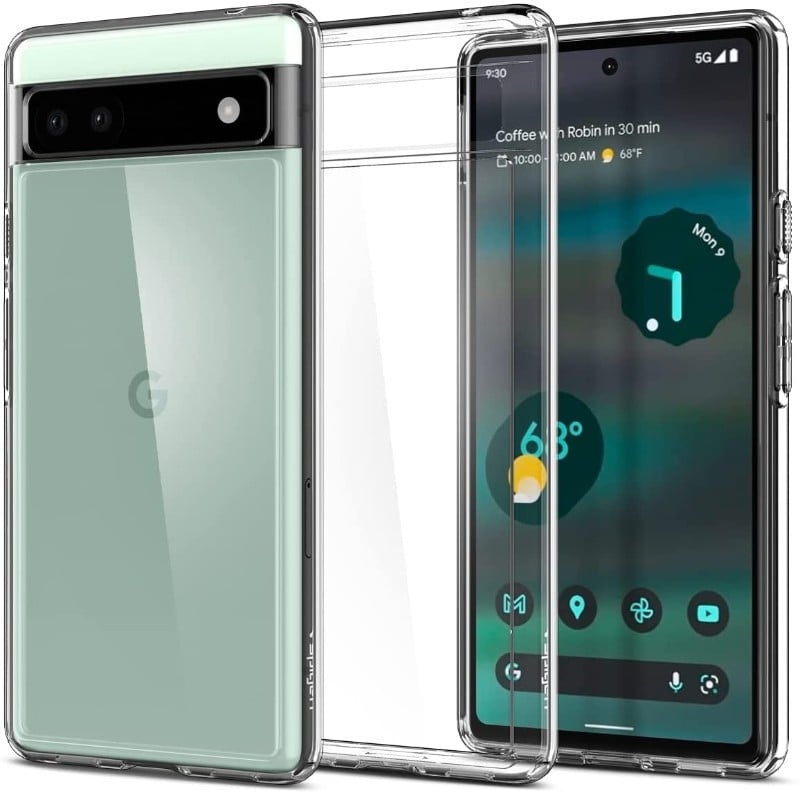лучшие чехлы google pixel 6a spigen transparent