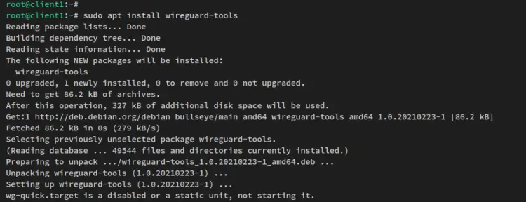 installer le client wireguard