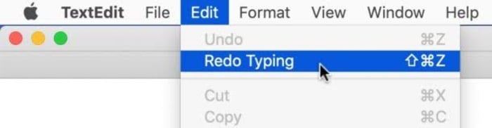 Rückgängig und Wiederherstellen auf Mac ohne Tastatur