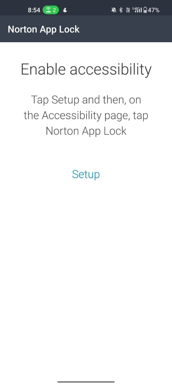 impostazione blocco app norton
