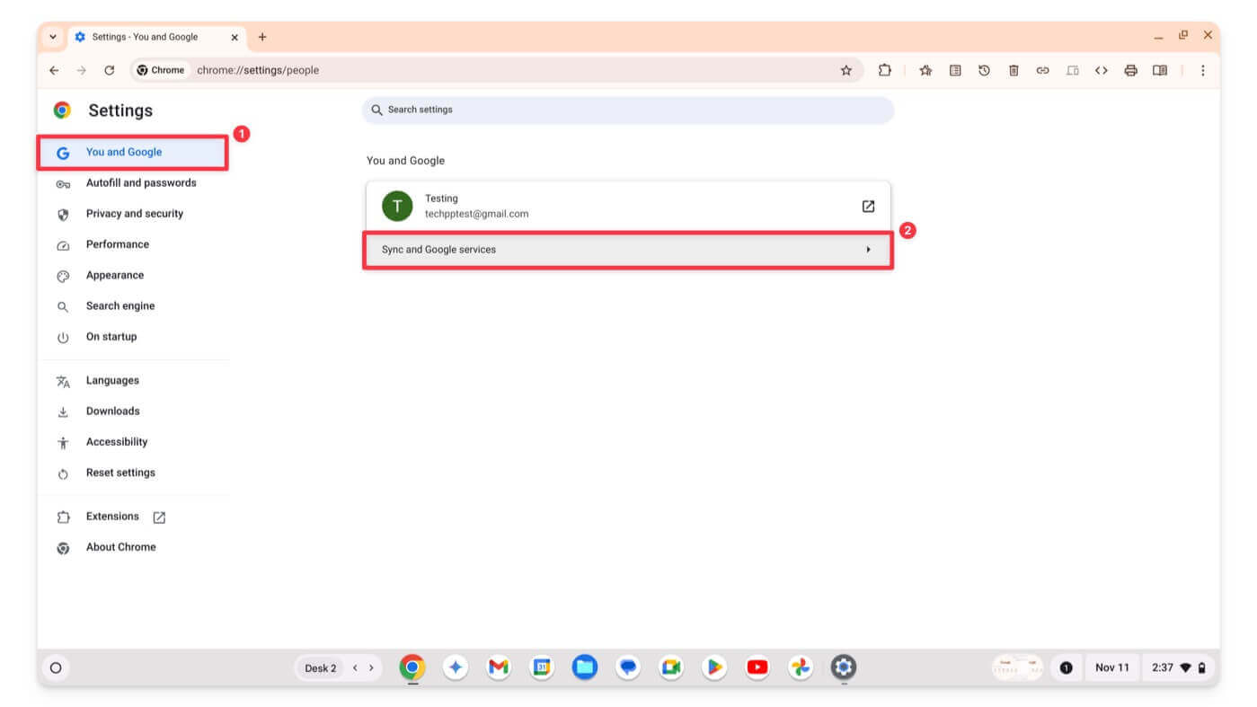 impostazioni google chrome