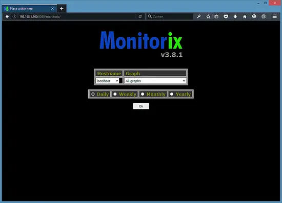 Seleziona l'intervallo di tempo in Monitorix.