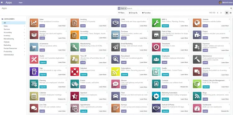 Odoo-Startseite