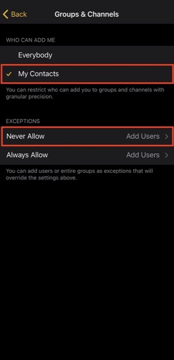 prevent people from adding into random groups