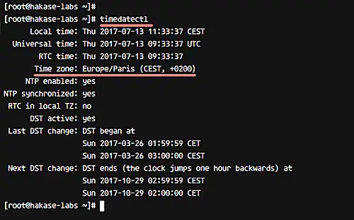 timedatectl 명령어 사용