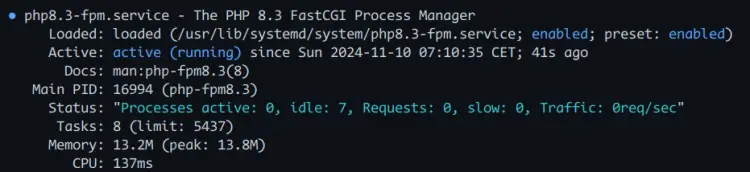 vérifier php-fpm