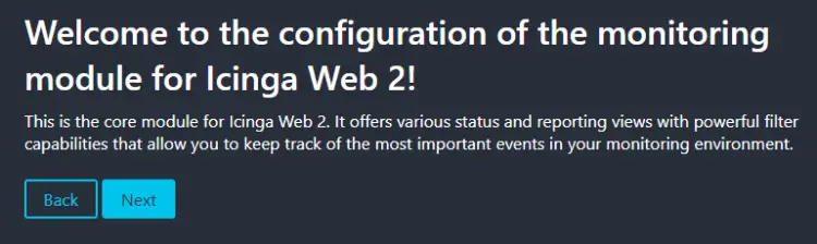 Icinga Web 2 Konfigurationsmodul Willkommen