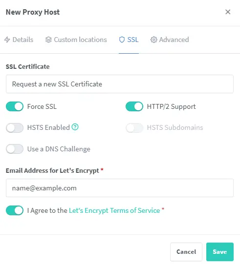 Configurar SSL do Nginx Proxy Manager