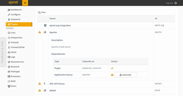 Configuration d'Apache