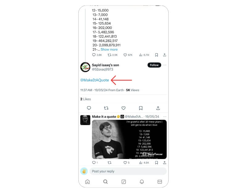 сделать это цитатой twitter bot