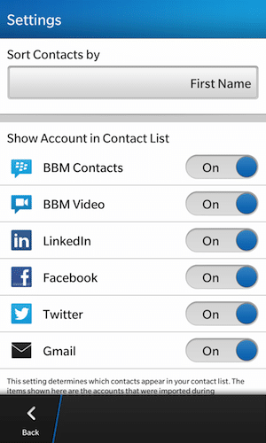 filter contacts by account