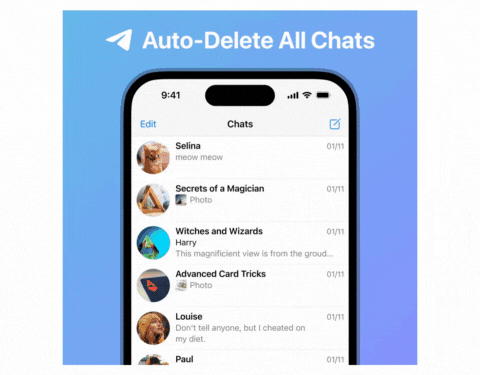 elimina automaticamente i messaggi telegram