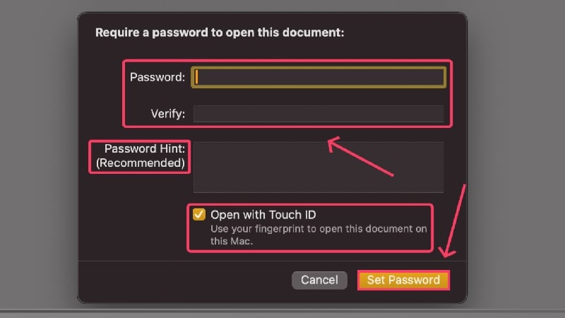 Pagesのパスワードを入力