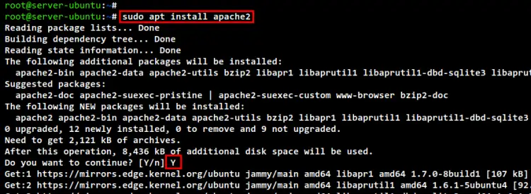установить apache2