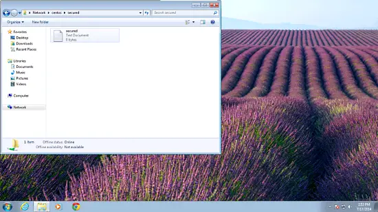 WindowsでのSamba共有からのフォルダーリスト