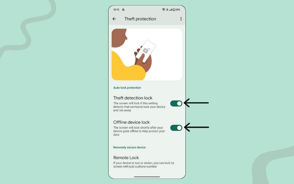 bloqueio de detecção de roubo e bloqueio offline