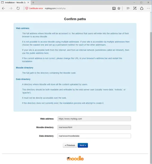 Confirmer les chemins
