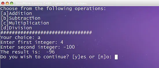 instruction switch en bash